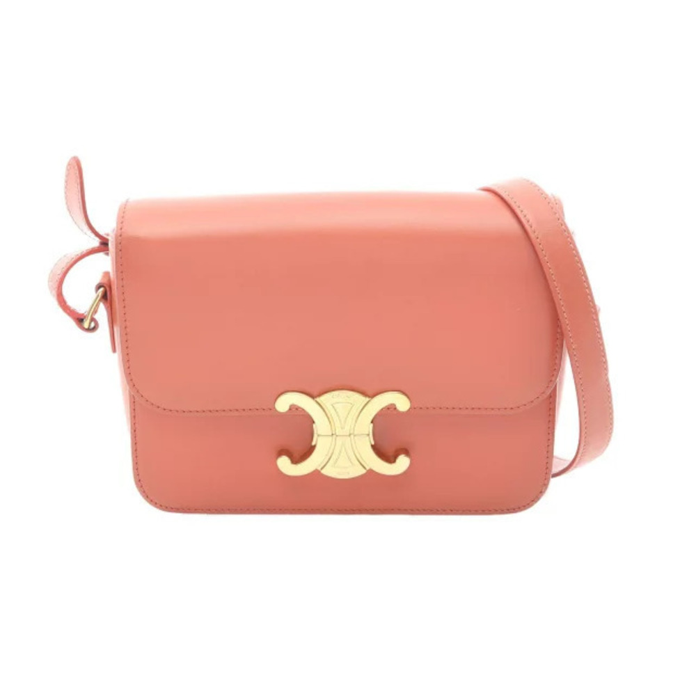 Celine Teen Triomphe Bag Shoulder Leather Orange